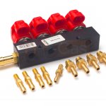 Купить форсунки Valtek type 30, 4 цилиндра, 3 Ом, с штуцерами в коллектор c жикл